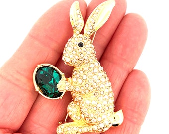 Easter Bunny Rabbit Pin Brooch Gold Plated Metal Alloy Set