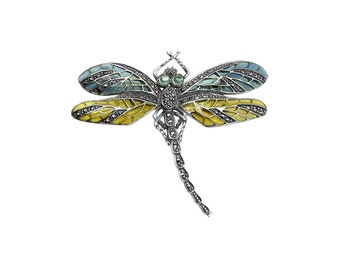 Broche de prata esterlina Dragonfly Art Nouveau