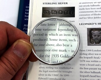 Plain Magnifying Glass Pendant Victorian Style, Finished In 925 English Hallmarked Sterling Silver