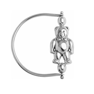 Spinning Baby Rattle Teddy Bear Edwardian Style 925 Sterling Silver English Hallmarks By JewelAriDesigns
