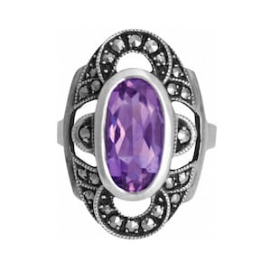 Markasit Und Amethyst Ring 925 Sterling Silber Durch JewelAriDesigns