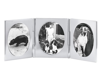 Triple Oval Miniature Folding Travel Photo Frame 925 Sterling Silver English Hallmarks By JewelAriDesigns