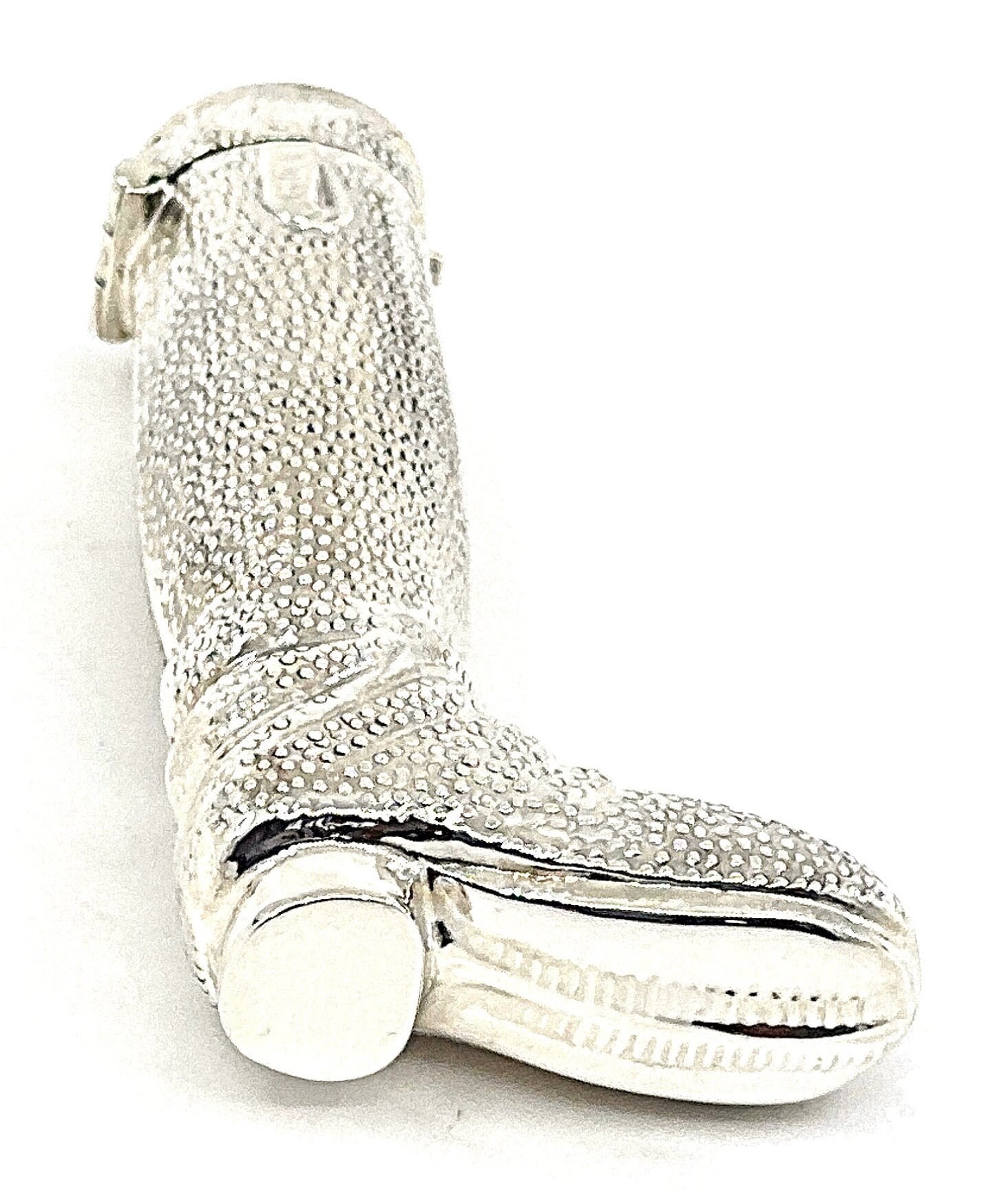 Riding Boot Pillbox Victorian Style 925 Sterling Silver English ...