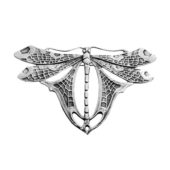 Dragonfly Pin Brooch Art Nouveau Style 925 Sterling Silver English Hallmarks by Jewelaridesigns Etsy Canada