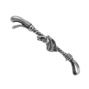 Horse Head On Riding Crop Pin Brooch 925 Sterling Silver English Hallmarks By JewelAriDesigns