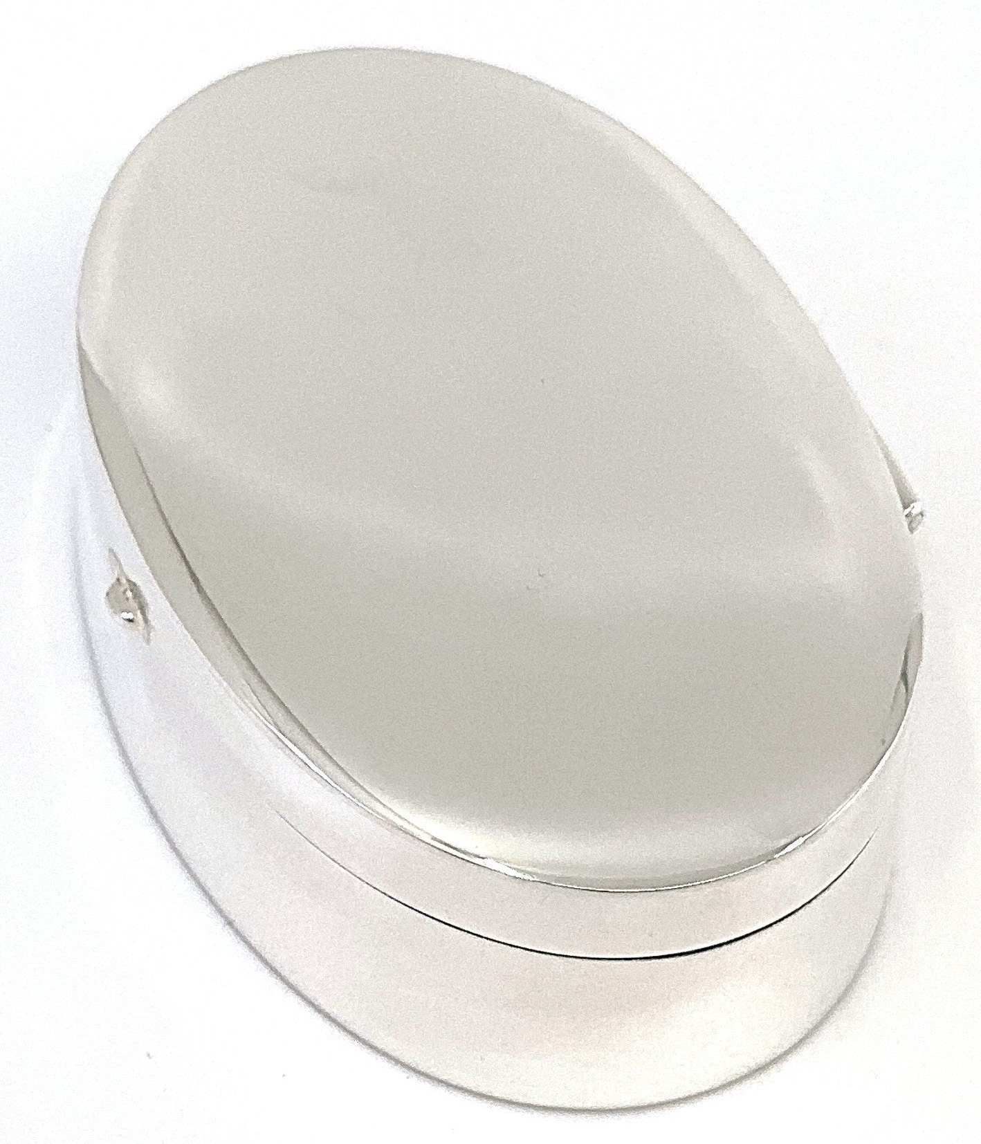 Large Plain Oval Pill Box 925 Sterling Silver English