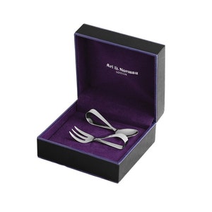 Baby Loop Löffel & Gabel Set 925 Sterling Silber Englisch Hallmarks Von JewelAriDesigns