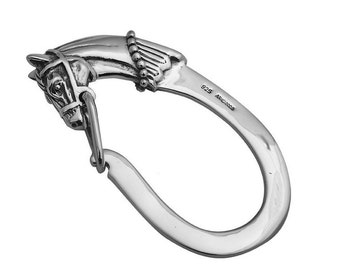 Horse Keyring Victorian Style 925 Sterling Silver English Hallmarks by JewelAriDesigns