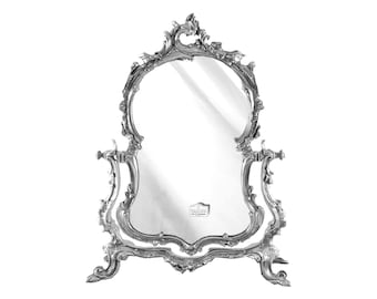 Ornate Dressing Table Mirror Victorian Style 925 Sterling Silver English Hallmarks By JewelAriDesigns