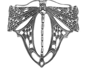 Dragonfly Bangle Art Nouveau Style 925 Sterling Silver English Hallmarks By JewelAriDesigns