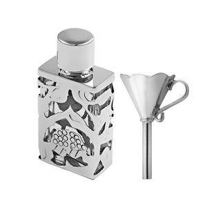 Rectangular Perfume Bottle and Funnel Set 925 Sterling Silver English Hallmarks By JewelAriDesigns