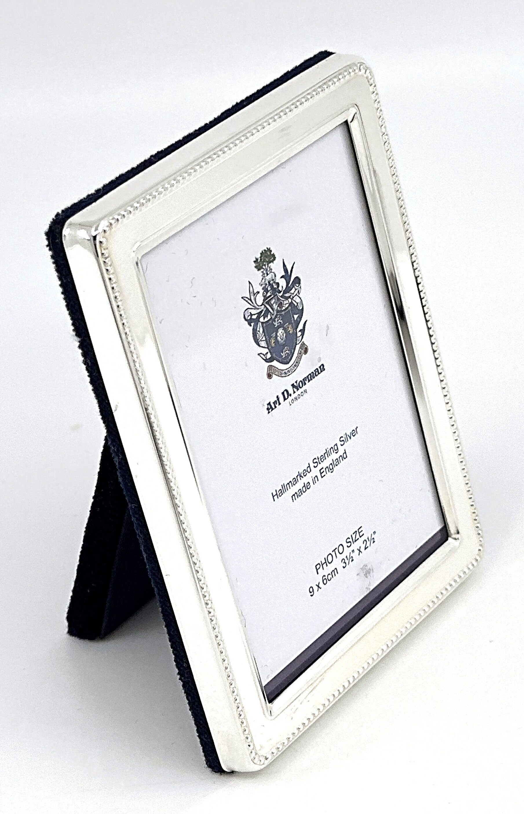 ビーズ付きフォトフレーム 925スターリングシルバー 英国製ホール