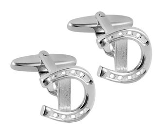 Hufeisen Manschettenknöpfe 925 Sterling Silber gestempelt