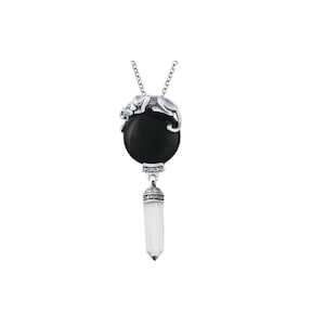 Panther Necklace Art Deco Style 925 Silver English Hallmarks Set With Onyx Marcasite Emerald Eyes And Clear Crystal By JewelAriDesigns