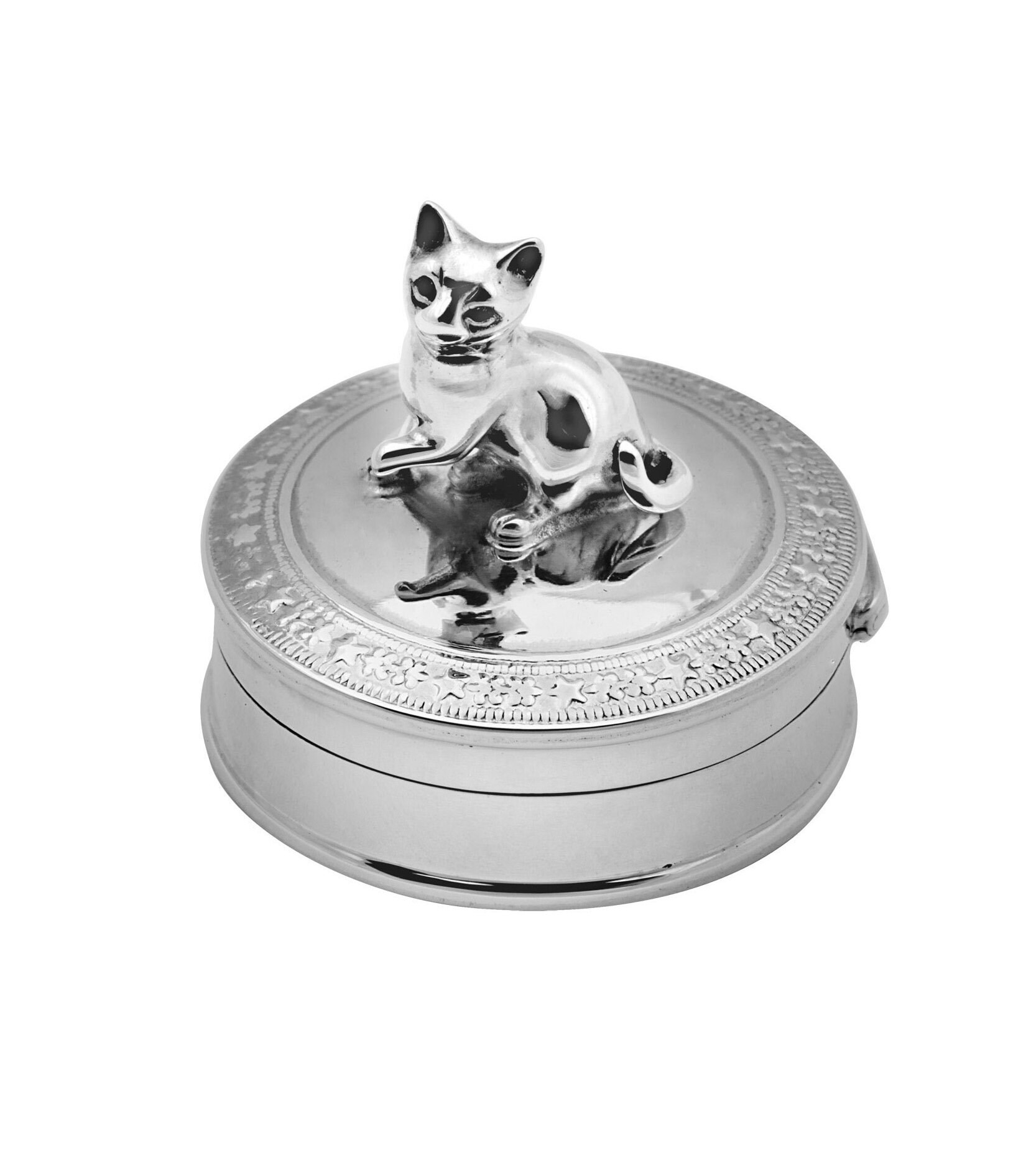 彫刻・オブジェ Vintage London Hallmark 1984 Pill Box British hallmark sterling silver London top ornament trinke