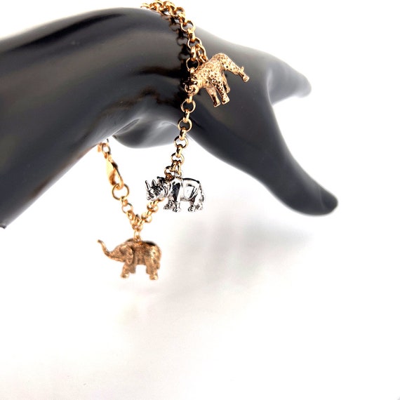 Gold elephant charm bracelet new arrivals