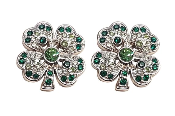 Orecchini a quadrifoglio in argento sterling con madreperla con