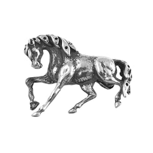 Galloping Horse Pin Brooch 925 Sterling Silver English Hallmarks By JewelAriDesigns