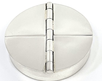 Round 4 Compartment Plain Pill Box 925 Sterling Silver English Hallmarks By JewelAriDesigns
