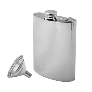 Plain Rectangular Drinks 925 Sterling Silver Hip Flask | Kidney Flask | 18cl (6 fl/oz) (170ml) English Hallmarks By JewelAriDesigns