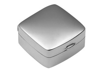 Small Plain Square Pill Box 925 Sterling Silver English Hallmarks By JewelAriDesigns