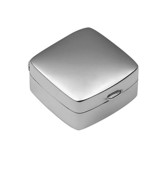Sterling Silver Pill Box シルバーピルケース Amazon.com: Sterling Silver Pill Box Heart Shape Plain High