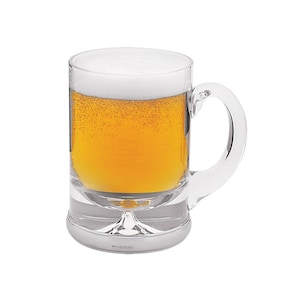 Beer Glass On Mounted 925 Sterling Silver English Hallmarks With Crystal Glass By JewelAriDesigns