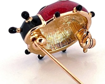 てんとう虫 テントウムシ ピンブローチ 金メッキ 金属合金セット 赤と