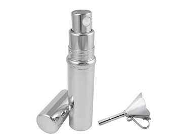 Plain Perfume Atomizer Spray & Funnel Set 925 Sterling Silver English Hallmarks By JewelAriDesigns