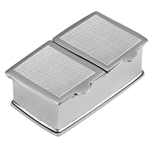 Two Compartment Engine Turned Rectangular Pill Box 925 Sterling Silver By JewelAriDesigns