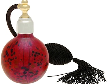Perfume Bottle 925 Sterling Silver English Hallmarks And Molten Glass