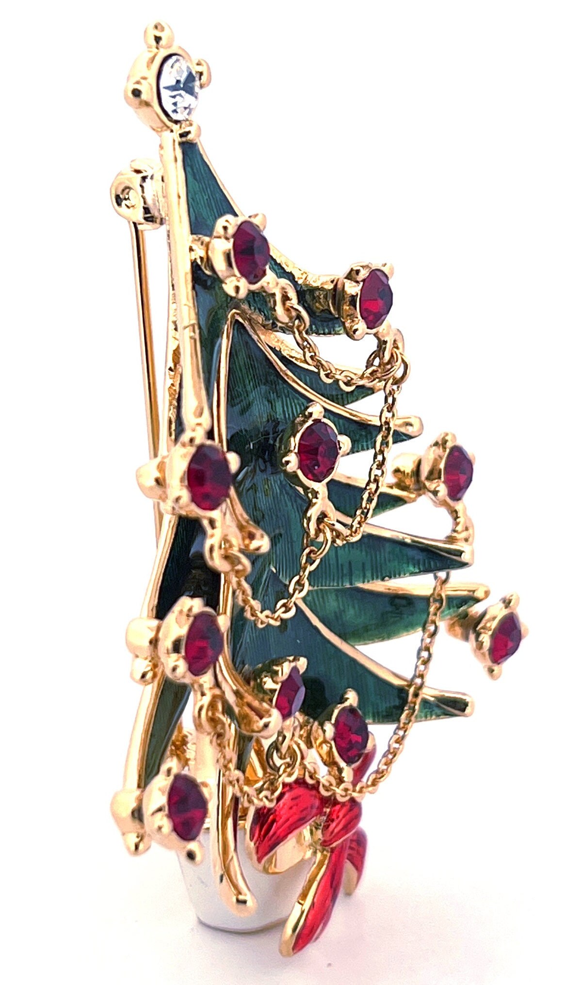Spille A Forma Di Albero Di Natale Con Cristalli - Set Da 5 Pezzi - Gioiello Elegante, Regalo Natalizio Per Donna