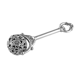 Spinning Baby Rattle Victorian Style 925 Sterling Silver English Hallmarks By JewelAriDesigns