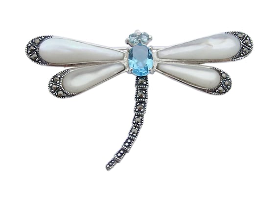 トンボのピンブローチ アールデコスタイル 925スターリングシルバー