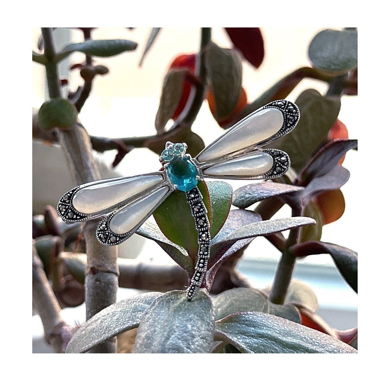 トンボのピンブローチ アールデコスタイル 925スターリングシルバー