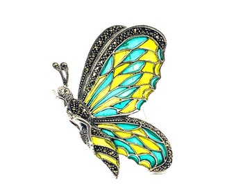 Jugendstil Schmetterling Sterling Silber Brosche