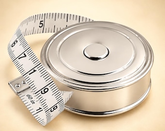 Tape Measure 925 Sterling Silver English Hallmarks With Push Button Detail