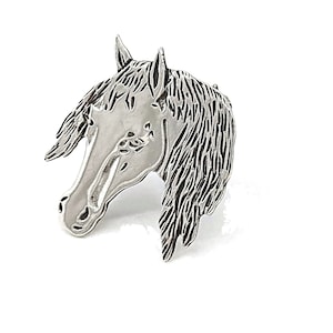 Horse Head Brooch Pin Equestrian Sterling Silver 925 By JewelAriDesigns
