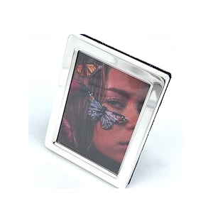 Plain Photo Frame 925 Sterling Silver English Hallmarks With Blue Velvet Back 9cm x 6cm By JewelAriDesigns