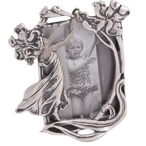 Miniature Photo Frame 925 Hallmarked Sterling Silver Art Nouveau Style By JewelAriDesigns