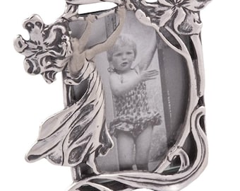 スターリングシルバーのミニ写真立て 1970年代のスターリングシルバー製ミニフォトフレーム、925製小型写真