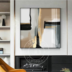wall art printable, digital abstract art, home decor,  large wall art, black & gold wall art, extra large wall art, living room, Chinese art