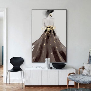 Printable wall art,Fashion Design, Fashion illustration idea, watercolor with gold effect, fashion sketches, Fashion Drawing, Fashion Art