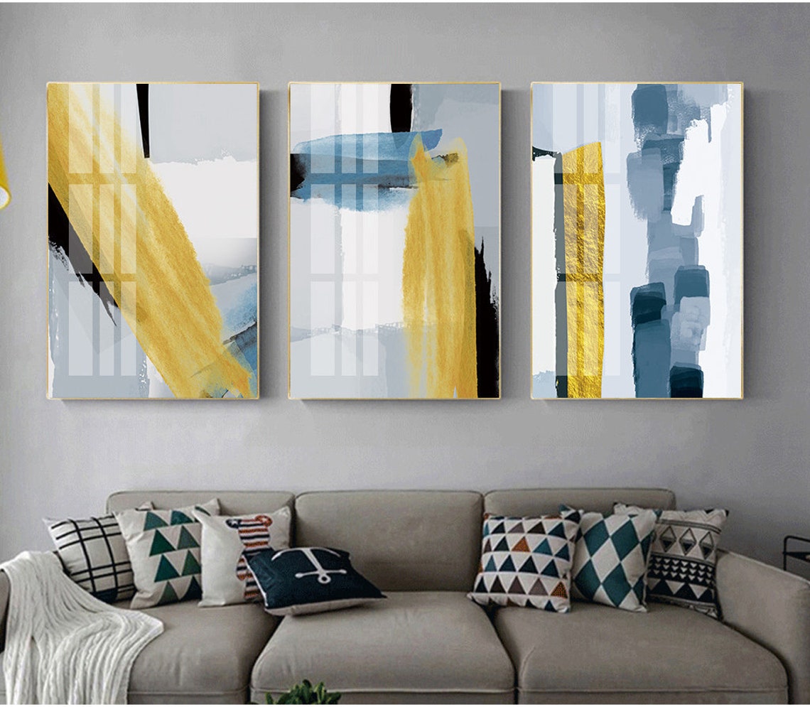 Digital Art Abstract Blue Black White Wall Art Painting | Etsy