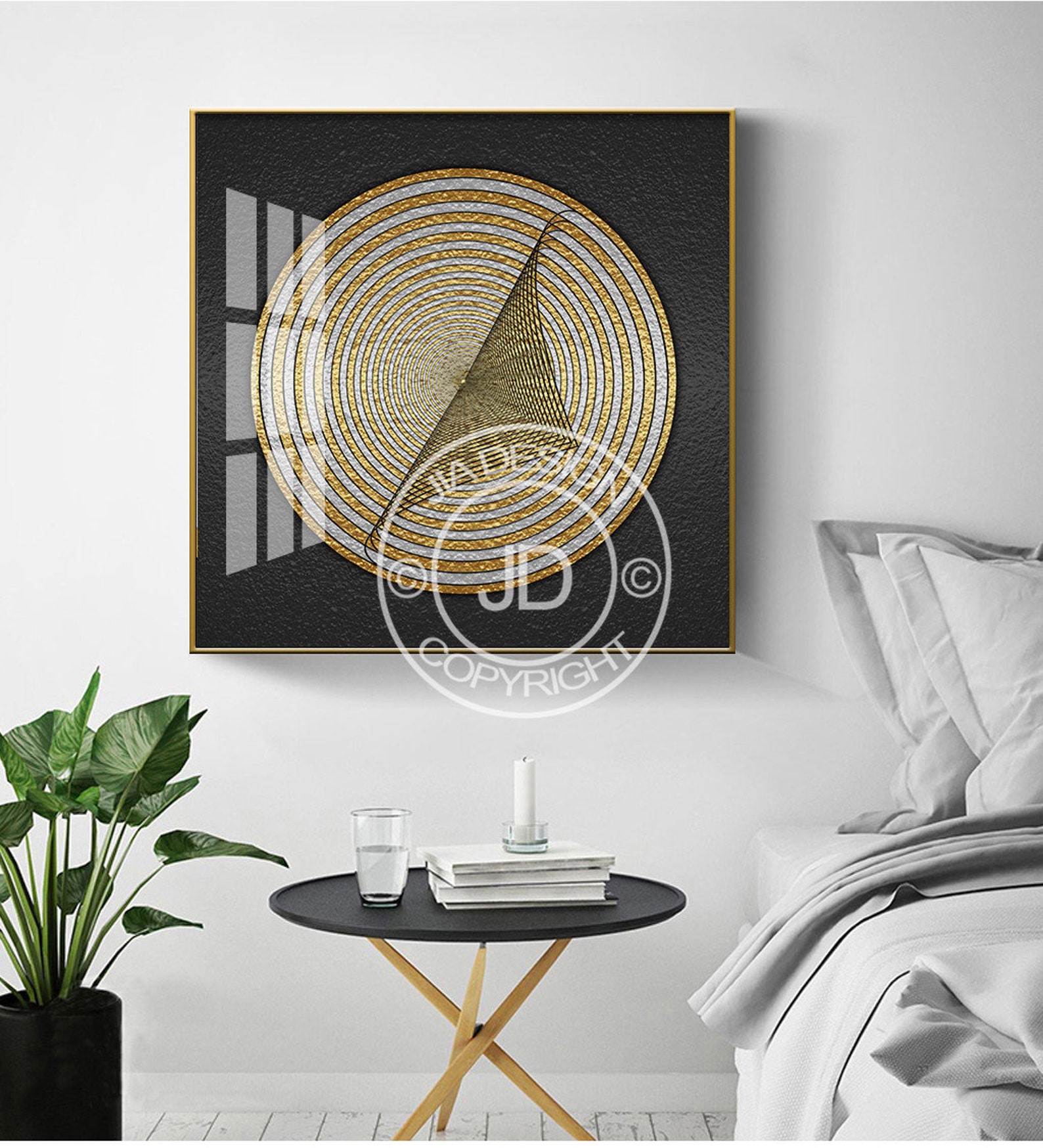 Gold & Black Painting Printable Large Abstract Painting Etsy