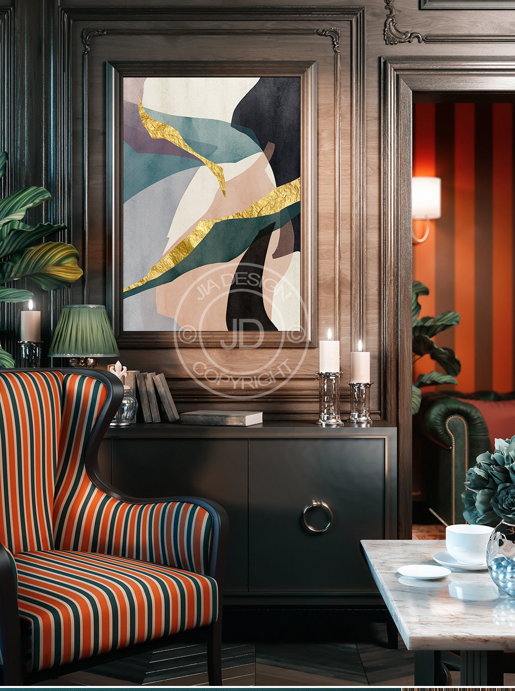 Decoración de la sala de estar imprimible moderno cartel de | Etsy