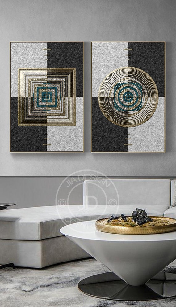 Luxury Gold Silver Series, Wall Art Printable, Intricate gold art deco pattern made from rectangles and mesh, gatsby style gold metal art
