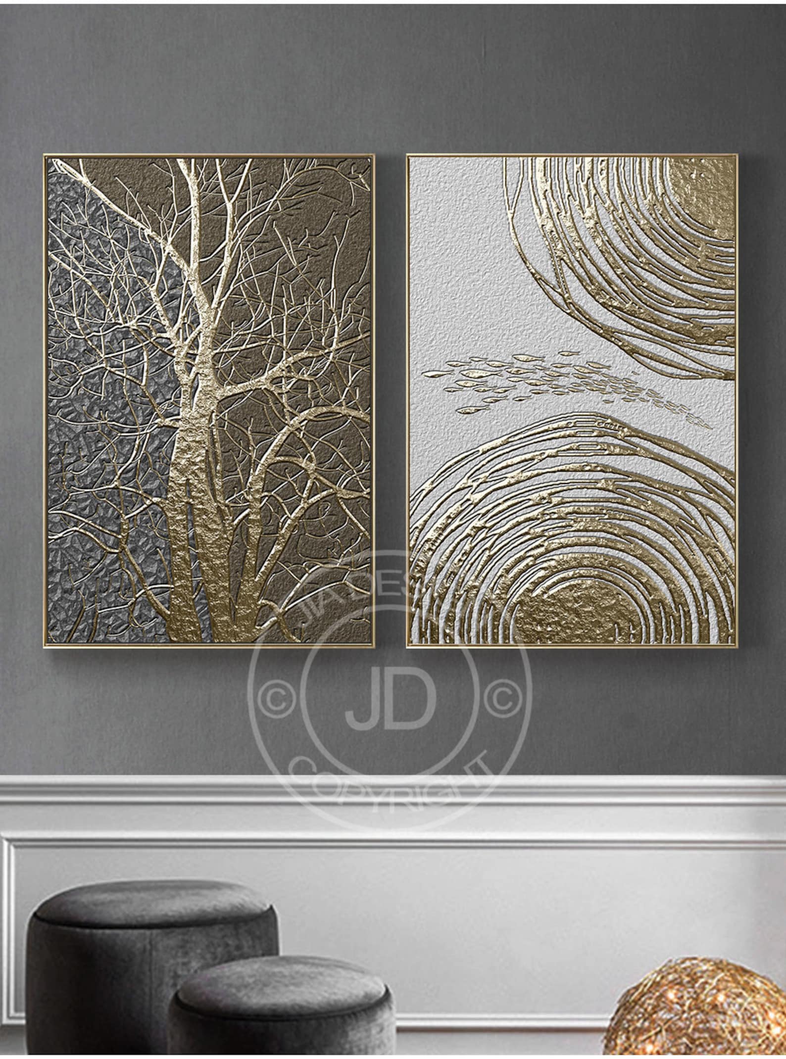 Luxury Gold Silver Series Wall Art Printable Digital Print Etsy