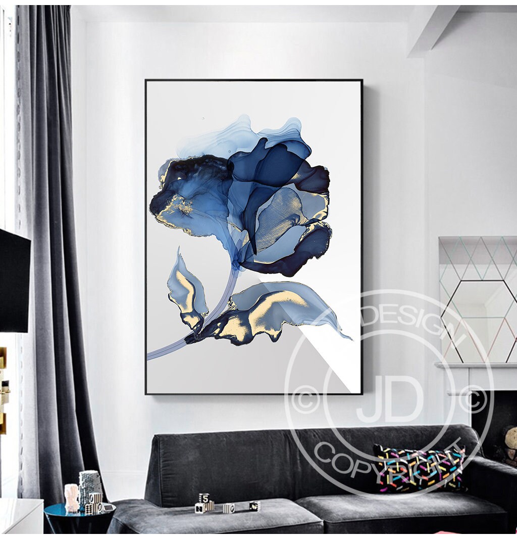 Abstract Watercolor Rose Painting Luxury Printable Large Wall - Etsy