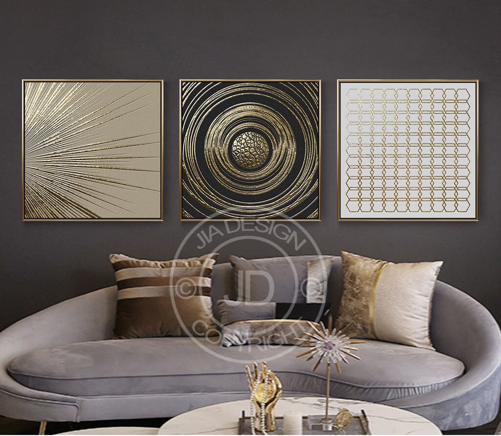 Luxury Gold Silver Series, Wall Art Printable, Digital Print Poster, 3D Panel Wall art, Luxury Modern Art, Gold Leaf, Home Decor printable